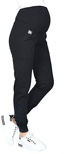 MijaCulture Pantalon de maternité décontracté Pantalon de maternité avec Panneau de Ventre Coco M003 (L, Noir)
