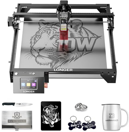 LONGER RAY5 Incisore Laser, Schermo Touch 3,5, Controllo APP/Offline, Scheda Madre 32 Bit, Taglio e Incisione Precisi, Area di Lavoro 400x400 mm, 10W