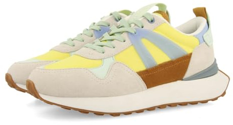 Adair Yellow Sneakers with Multicolor Details for Women, Lemon Tree, 4 UK