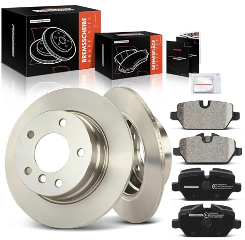 Frankberg 2x Bremsscheiben + 4x Bremsbeläge mit Bremsenschmiermittel Hinten Links Rechts Kompatibel mit 1er E81 116 2007-2011 1er E87 116 118 2004-2011 Replace# 34216764647