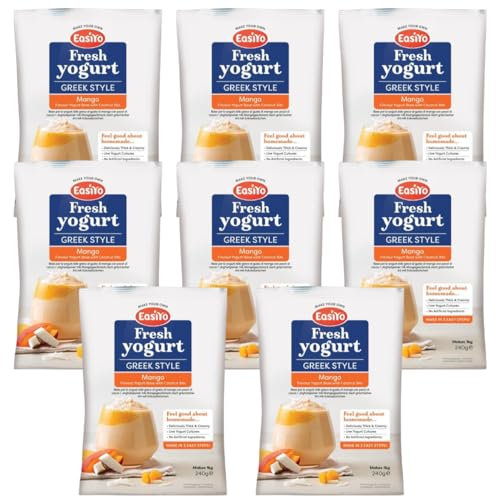 EasiYo Yogurt Greek Style Mango With Coconut Bits 8 Pack Yoghurt
