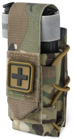 WYNEX Tourniquet Holster, IFAK Molle-väska liten, EMT första hjälpen-kit EDC-tillbehör för friluftsliv och vandring