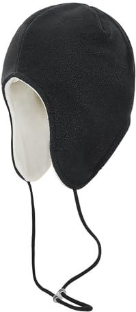 Winter Ear Flaps Hat for Women Men Thermal Fleecing Soft Earmuffs Hat Unisex Adults Teens Outdoor Sport Cold Weather Windproof Head Warmer Beanie for Skating Climbing Cycling Black