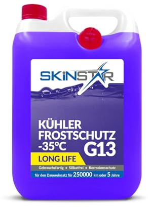 SkinStar Kylarfrostskydd – 35 °C | G11 | G12 | G13 | kylvätska | redo att användas kylmedel | antifreeze frostskydd bil | bilkemikalier (5 l, G13)