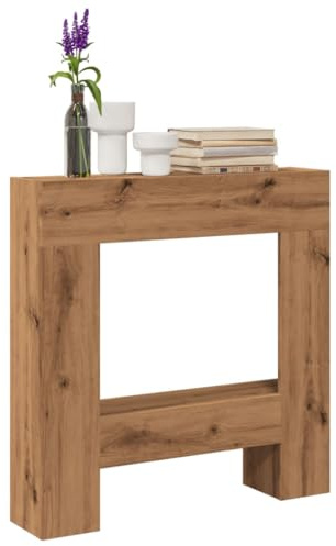 Homgoday Cornice per Camino Rovere Artigianale 81x18x82 cm Truciolato, Cornice Camino, Camino da Pavimento con Cornice e Bruciatore, Accessori Camino, Cornice Legno