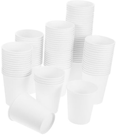 GANAZONO 100piezas Tazas De Papel Desechables Unidades para Bebidas Frías y Calientes Resistentes y Prácticas para Café Jugo y Agua Sin Tapa para Uso Hogar y Negocios