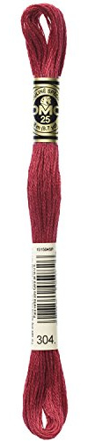 DMC 117-304 Six Strand Embroidery Cotton Floss, Medium Christmas Red, 8.7-Yard