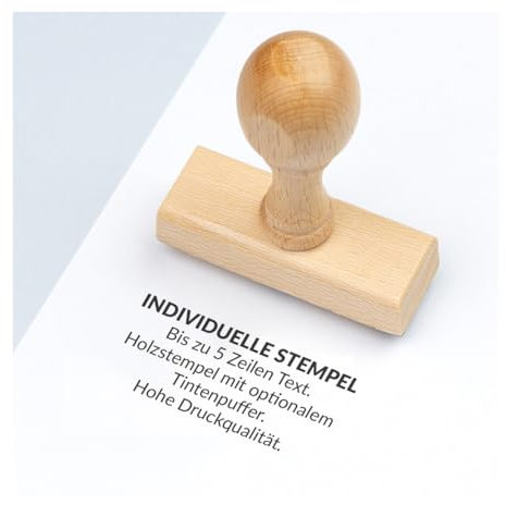 Holzstempel mit Wunschtext personalisieren, individueller Stempel als Namensstempel, Adressstempel (Mittel (50x30mm))