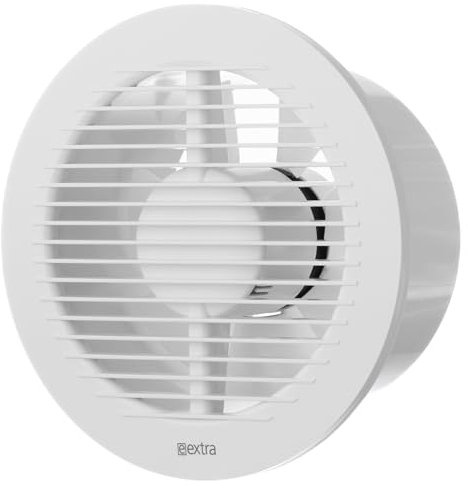Steinberg14 Abluftventilator Badlüfter Fan - Rund Ventilator zur Belüftung in Bad und WC gegen Feuchtigkeit (Ø 150mm Lichtschalter-Aktivierung, Weiß)