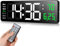 Fuloon Digitale Wanduhr, USB Wanduhren mit 16,2-Zoll-Großdisplay, LED-Digitaluhr mit Fernbedienung, Timing und Countdown, große Uhr mit Datum, Woche, Temperatur (Grün, 16,2 Zoll)
