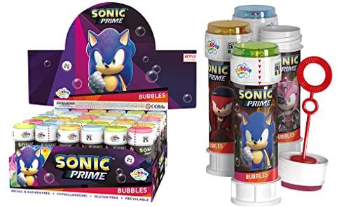 DULCOP - Pacco da 36 bolle Sonic - Bolle di sapone - 60 ml - 047338PA - Nero - Plastica - Licenza ufficiale - Giocattolo per bambini - Gioco all'aperto - A partire dai 3 anni