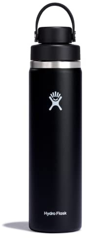 Hydro Flask Wasserflasche – Isolierter Edelstahl – Deckel mit breiter Öffnung, auslaufsicher, 680 ml, Schwarz