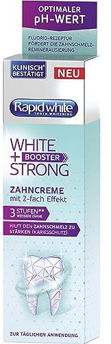 Rapid White | WHITE + STRONG BOOSTER Zahncreme | Zahnpasta für sofort weißere Zähne | mit optimalem pH-Wert | Kariesschutz | 75ml