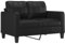 vidaXL Sofa 2 Sitzer, Couch für Wohnzimmer, Polstersofa mit Metallgestell, Loungesofa Zweisitzer Wohnzimmersofa Wohnzimmermöbel, Schwarz Kunstleder