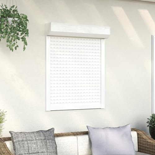 Homgoday Roller Shutter Aluminium Roller Shutter Curtain for Windows 80 x 100 cm White