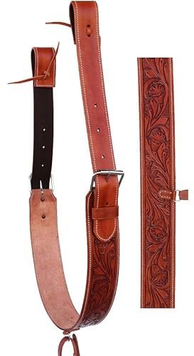 Sazaar Tack Sangle de serrage arrière en cuir lisse pour selle de cheval Western ST-024