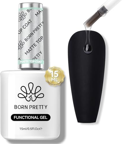 Born Pretty Matte Top Coat Gel U V 15ML - Matte Finish U V Nagellack No Wipe Top Coat Überlack für Lang Anhaltende Gel-Nagelkunst DIY