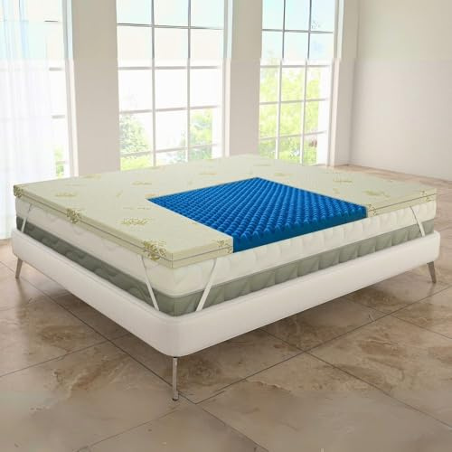 MAXIME MAISON - Topper Viscoelastico (90x200cm) Memory Foam Mattress Topper, Matressess Topper, sobre Colchon, Topper Colchon Viscoelástico, Sobrecolchón, Sobrecolchon, Topper Colchón Made in Italy