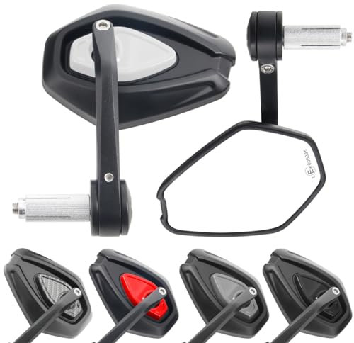 Area1 universal Motorrad Lenkerendenspiegel Rückspiegel Paar e-geprüft für z.B. Duke SMC/R MT07 MT09 MT125 Z900 Z650 Z500 Z125 CB500 Hornet ER650 ER-6N Eliminator (Weiss)
