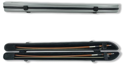 YoungMonic Étui pour archet de violon en fibre de carbone gris – Peut contenir 2 archets avec bandoulière (01)