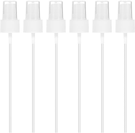 Tyqour 6pcs Spray Nozzle for Bottles, Spray Bottle Top, Spray Bottle Nozzle Replacement Perfect for Essential Oils and Cleaning Solutions (White)