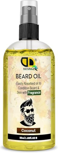 DD Teck Coconut Beard Essential Oil | Beard Care for Men | Softens, Hydrate & Conditions Facial Hair | Promotes Growth, Reduces Dryness & Itching, Enhances Shine and Appearance (50ml Spray)