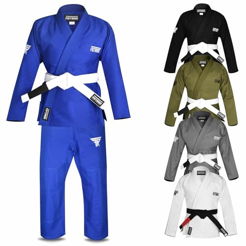 VELO BJJ GI for Men and Women Brazilian Jiu Jitsu Gi Adult Gi Kimonos Bjj Uniform Martial Pants, Jackets with free Belt (Blue, A4)