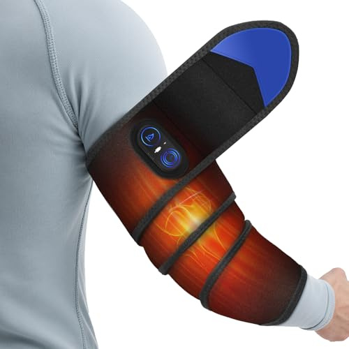 Almohadilla térmica inalámbrica para brazo, codo y pierna, almohadilla térmica envolvente para brazo, funda térmica recargable de 5000 mAh con calentamiento rápido y 3 ajustes de calor y tiempo.