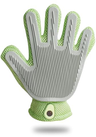 ETIALURE Guante 2 en 1 para Eliminar el Pelo de Mascotas, Guante Eficaz para el Aseo de Gatos, Herramienta para Bañar y Dar Masajes a Perros, Gatos, Caballos y Conejos, 1 Unidad (Verde)