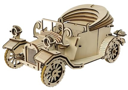 Coche de en 3D - Kit de Modelo mecánico, Kit de artesanía Decorativa | Juguetes de construcción de vehículos, Objeto de colección de Pasatiempos nostálgico - Estante