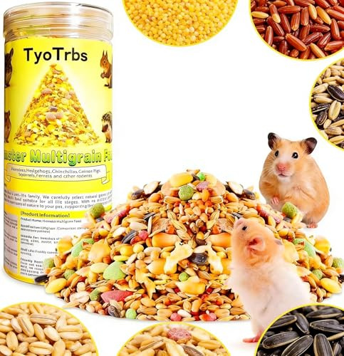Tyotrbs Hamster & Gerbil Treat, Natural Health, Gourmet Hamster and Gerbil Food for Small Animals with Seeds, and Grains,Vitamin-Nutrient Fortified (M, Vegetable Flavor)