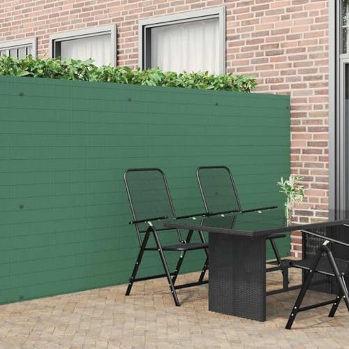 Teenpull Recinzione da giardino su entrambi i lati, verde, in PVC, 1,8 x 5 m, con lamelle, per terrazza, balcone e giardino, resistente alle intemperie, resistente ai raggi UV, ideale per delimitare e