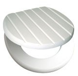 White Tongue and Groove Toilet Seat