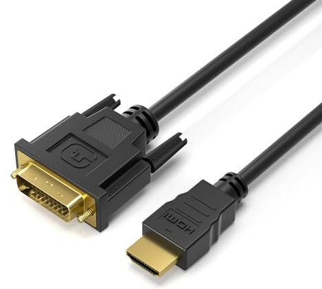 JAMEGA HDMI auf DVI Adapter Kabel 3m – Bidirektionales Kabel (HDMI zu DVI und DVI auf HDMI) 24+1, DVI auf HDMI Kabel mit 1080P Highspeed FullHD 3D Dual Link Adapter Konverter für Laptop