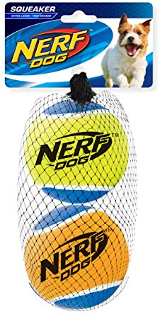 Nerf Pack of 2 Balles de Tennis/Jouet Sonore pour Chien 7,5 cm