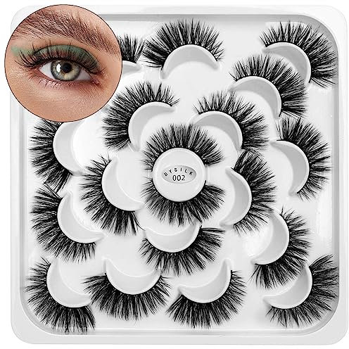 DYSILK Künstliche Wimpern 6D - 10 Paare Selbstklebende Cat Eye Lashes Wiederverwendbar | 14.5mm