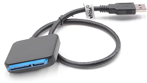 vhbw SATA III zu USB 3.0 Adapter Festplattenkabel Anschlusskabel kompatibel mit 2.5 5, 3.5 HDD, SSD Festplatten, Plug & Play fähig blau/schwarz