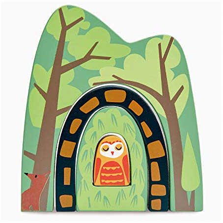 Tender Leaf Toys Eisenbahnzubehör (Holzspielzeug, Wald-Tunnel, Material Holz, Kinderspielzeug, fördert die Feinmotorik, Bunt) 7508753