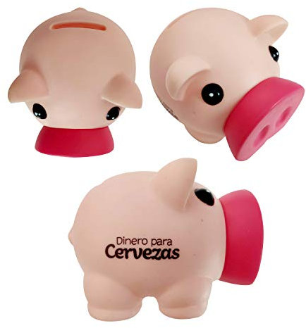Framan Hucha Cerdito pequeño con la Frase Dinero para Cervezas