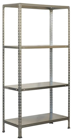 Simon Rack Estantería Metálica 1500x800x500 mm - Ecoclick | 4 Alturas, Bandeja Metal, 70 kg de Punto Flexión, Galvanizado, Pintura anticorrosión, Montaje sistema clic