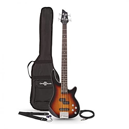 E-Bassgitarre 4 Saiten mit Gigbag & Kabel - Chicago Sunburst
