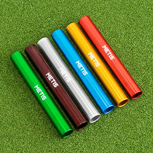 METIS Alloy Relay Race Batons - Aluminium Relay Baton | Junior or Senior Relay Race Baton | Athletics Equipment | Athletic Baton | Training & Competition Equipment | [Pack of 6] (Senior)