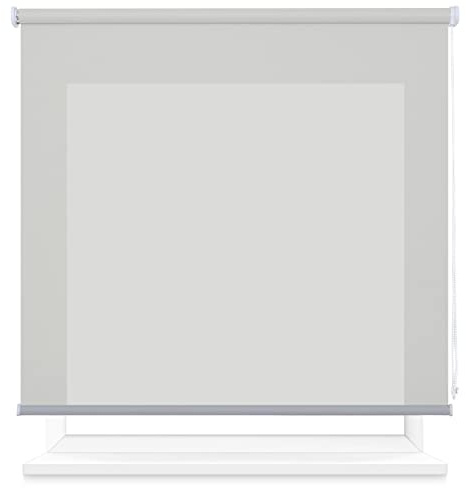 Estor Enrollable Translúcido 90 x180cm (Ancho x Largo), Estor Semiopaco, Medida de la Tela 87 x175cm (Gris Claro)