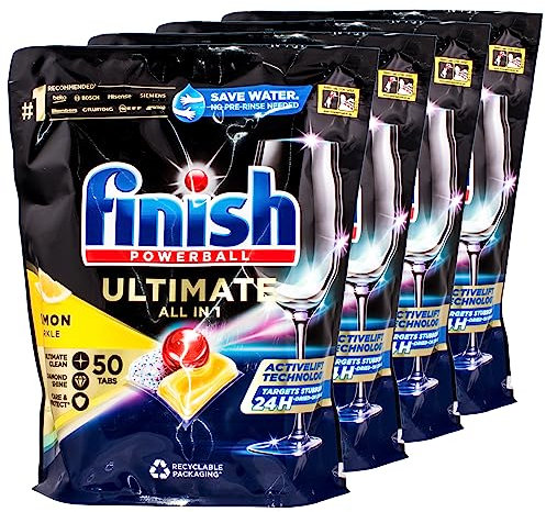 4x Finish Powerball Ultimate All in 1 Lemon 50 Tabs = 4 Stück pro Pack