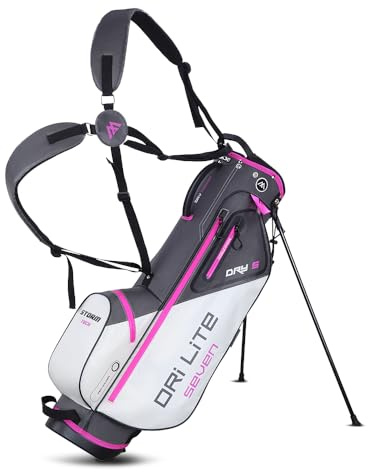 Big Max Dri Lite Seven G Standbag - 2024 Golf Tragebag (Charcoal-Fuchsia-White)