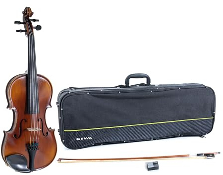 GEWA Violingarnitur Allegro VL 1 – 3/4 spielfertig, massiver europäischer Ahorn und europäische Fichte, handlackiert, Massaranduba Bogen, Larsen Aurora Saiten, Violinkoffer