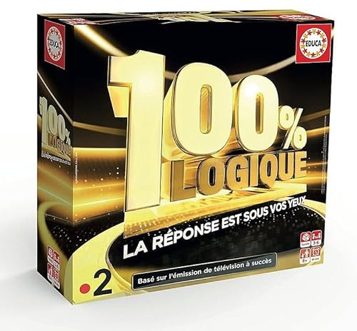 Educa - 100 pour 100 Logique Jeux de Société Adulte | Jeu de Société 100% Logique Éducatif et Amusant | Basé sur Un Jeu TV | pour Enfants et Adultes | 8 Ans et Plus (20007)