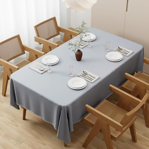 Zdada Grey Rectangular Polyester Table Cloths 300x150cm(118x59Inch) | Extra Large Rectangle Washable Table Cloth Long Polyester Fabric Tablecloth for Wedding Banquet Party Home Dining Table Cover