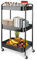 Viuxule Storage Cart, 3 Tier Metal Trolley Cart with Wheels, Black Rolling Utility Cart for Kitchen, Bathroom, Office, Bedroom, Veg Rack and Multi-Purpose Organizer for Snack, Makeup, Book, Diaper