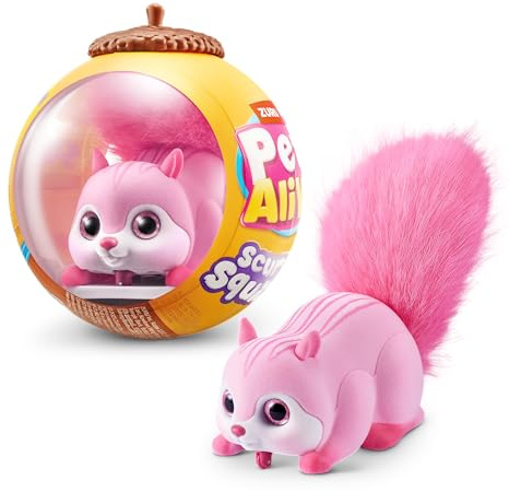 Pets Alive Scurry'n Squirrel (Pink) by ZURU – Interactive Robotic Pet Toy, Moving Squirrel with Realistic Movements and Sounds, Ages 2+, Child Toddler